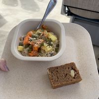 Overnight oats, fruit, banana bread  at Fair Wind in Kailua Kona