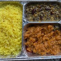 Palau rice, lentils and baigan bartha  at Shalimar in Milan