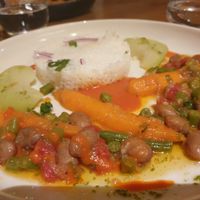 Main dish. Vegetables with rice at La Table d'Ebène in Annecy