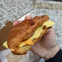 Sausage Egg and Cheese on Croissant at Glow Plant Based Revolution in New York City