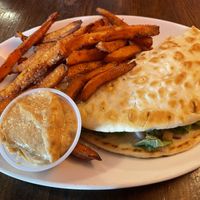 Gyro & Sweet Potato Fries #Veganuary at Lucky's Taproom and Eatery in Dayton