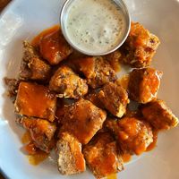 Buffalo Seitan Nuggets with vegan ranch for dipping  at Lucky's Taproom and Eatery in Dayton