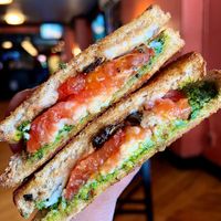 Vegan Pesto Grilled Cheese!  at Lucky's Taproom and Eatery in Dayton