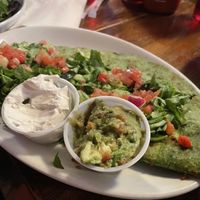 Quesadilla with soyrizo and vegan sour cream  at Lucky's Taproom and Eatery in Dayton
