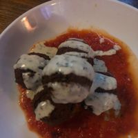 Mozzarella stuffed Falafel balls with marinara and ranch at Lucky's Taproom and Eatery in Dayton