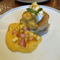 They recently got vegan pancake mix so they were able to veganize the pancakes on the menu    at Braidwood in Whistler