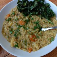 Special: quinoa kitchari with mung beans & crispy kale at Earthlings in Newcastle Upon Tyne