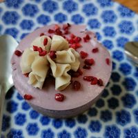 Raw raspberry & vanilla cheesecake at Earthlings in Newcastle Upon Tyne