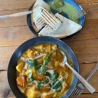 Nepali curry and Mushroon Quesadilla at Earthlings in Newcastle Upon Tyne