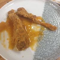 New menu at Earthlings. Shared 5 of the small bites yesterday. All totally delicious. Had almost demolished the lot before I took a photo of the remains of the Katsu ..so good. #Ve at Earthlings in Newcastle Upon Tyne