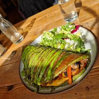 Mung bean omelette. at Earthlings in Newcastle Upon Tyne