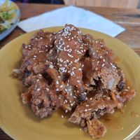 Sweet and sour mushroom katsu at Earthlings in Newcastle Upon Tyne