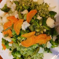 Rice with steamed vegetables at Buena Vista in Otavalo