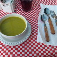 Green pea soup at Del Huerto in Cuernavaca