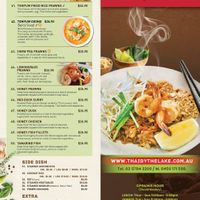 Menu page 2 at Thai by the Lake in Nagambie