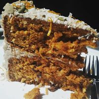 Vegan carrot cake at Mizuna in Spokane