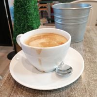 Flat white at Pretzels Delicatessen in Loughborough