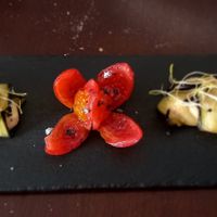 Vegan tapa at Lo Nuestro in Olvera