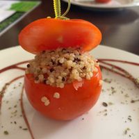 Tomate stuffed with Quinoa at Lo Nuestro in Olvera