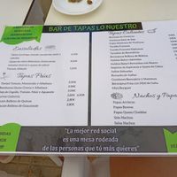 Carta vegana y vegetariana at Lo Nuestro in Olvera