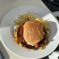Vegan burger   at Lo Nuestro in Olvera