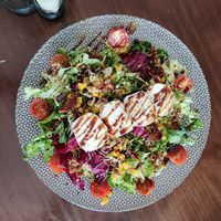 Salad with goat cheese (cheese is optional) at Lo Nuestro in Olvera