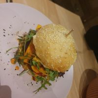 Vegan burger at Rai Urban Vege in Belgrade