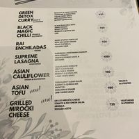 Menu  at Rai Urban Vege in Belgrade