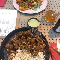 Enchilada and Asian Cauliflower at Rai Urban Vege in Belgrade