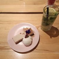 Cacke with icecream at Rai Urban Vege in Belgrade