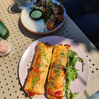 Cauliflower with spices and  quesadila at Rai Urban Vege in Belgrade