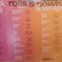Rolls, bowls, wraps Menu Eng at Rai Urban Vege in Belgrade