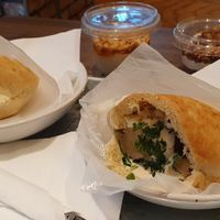 Two Falafel pitas and vegan desserts at Hummus Bar - Corvin Sétány in Budapest