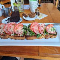 Vegetarian toast at Dulce Tierra in Oaxaca