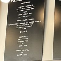 Vegan menu  at Natural Greens in St Johns