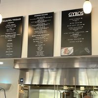Menus including vegan and non vegan options  at Natural Greens in St Johns
