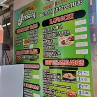 Menu at Taqueria Jessica in Austin