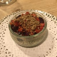 Vegan passion fruit pudding  at El Villa Mexico in Huesca