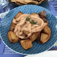 Papas Cholula veggie (vegan)  at El Villa Mexico in Huesca