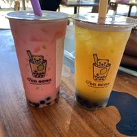strawberry creamy tea and mango green tea !  at Tea Bear Teahouse in Cypress