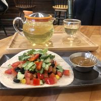 Taco tempeh mole  at Le Salon Enchanthé in Montreal