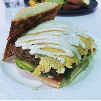 Vego burger at Chef N Fire in Helensvale