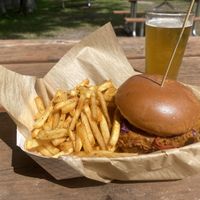 Purple People Heater with “Buck Jump” Fries  at Frenchmen Street Food in Gainesville