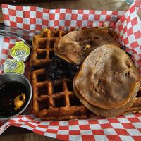 Waffles w/ sub Sham-Ham at Frenchmen Street Food in Gainesville