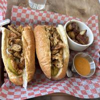 mc planty po’boy with a side of roasted red ‘taters  at Frenchmen Street Food in Gainesville