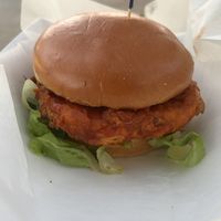 Hot Chk sandwich close view  at Frenchmen Street Food in Gainesville