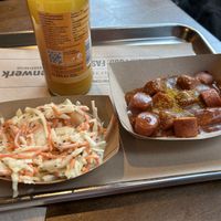 Vegan curry wurst & coleslaw   at Frittenwerk - Friedrichstraße in Berlin