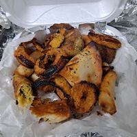 Burned vegan sampler platter at Naan Boti Chai Shai in St Petersburg