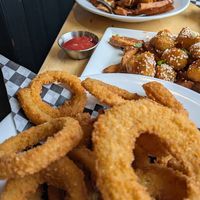 Poutine and onion rings at No Forks Given in Ottawa