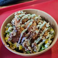 Salad with "chicken" nuggets at Stankov - Chapinero in Bogota
